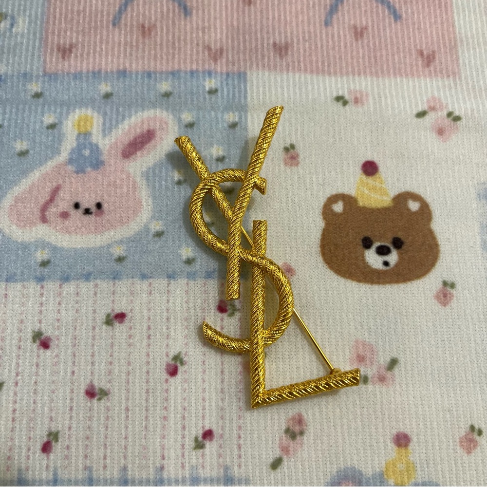 Saint Laurent Gold Brooch